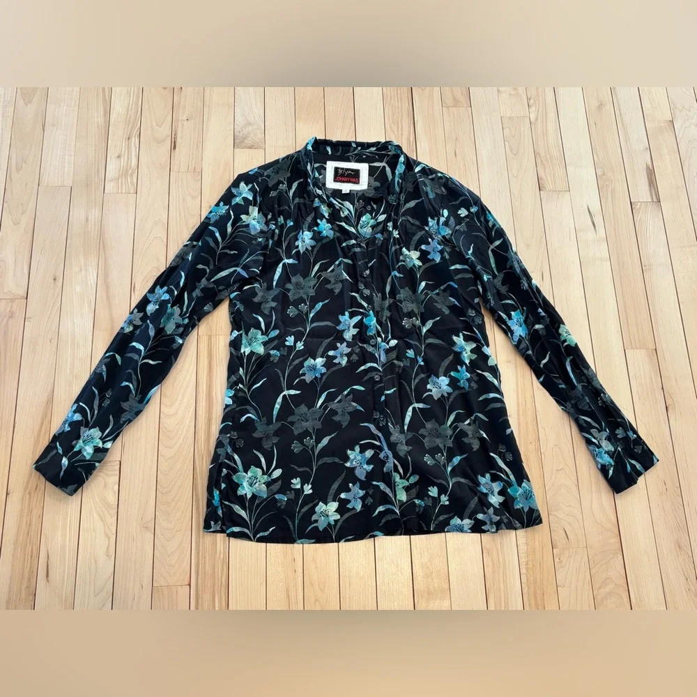 Johnny Was Biya Zabi Blouse Floral Print Silk Button Down Small - Picture 4 of 8